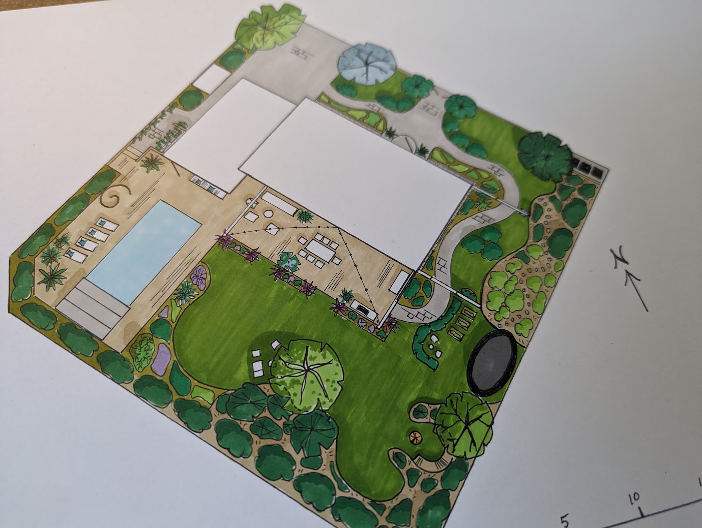 Trädgårdsdesign, illustrationsplan